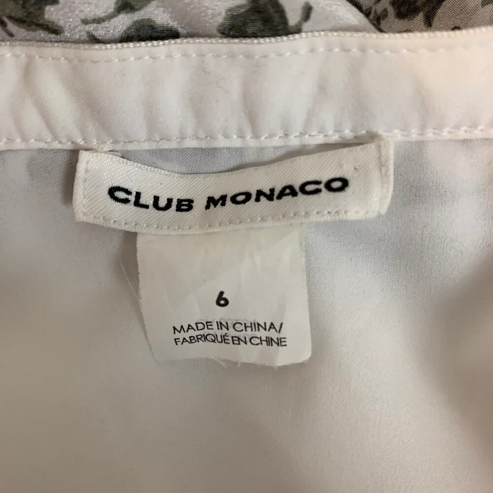 Club Monaco White and Black Floral Tiered Ruffle Skirt - Picture 5 of 7